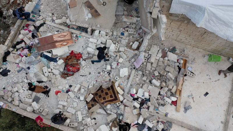 &copy; Reuters. A building destroyed in the aftermath of a counter-terrorism mission conducted by the U.S. Special Operations Forces is seen in Atmeh, Syria, February 3, 2022. Mohamed Al-Daher/Handout via REUTERS  REUTERS 