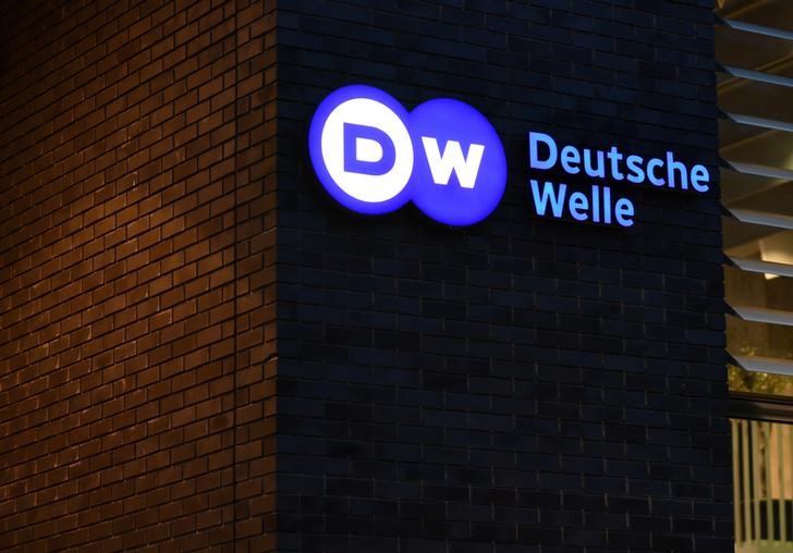 &copy; Reuters. The logo of German international broadcaster Deutsche Welle is pictured in Berlin, Germany, January 30, 2020. Picture taken January 30, 2020.  REUTERS/Annegret Hilse