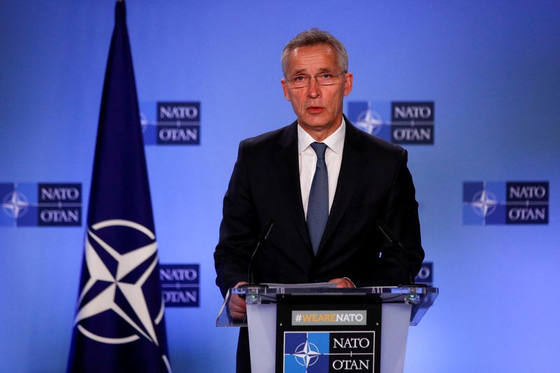 &copy; Reuters. FILE PHOTO: NATO Secretary General Jens Stoltenberg attends a joint news conference with North Macedonian Prime Minister Dimitar Kovacevski in Brussels, Belgium February 3, 2022. REUTERS/Johanna Geron