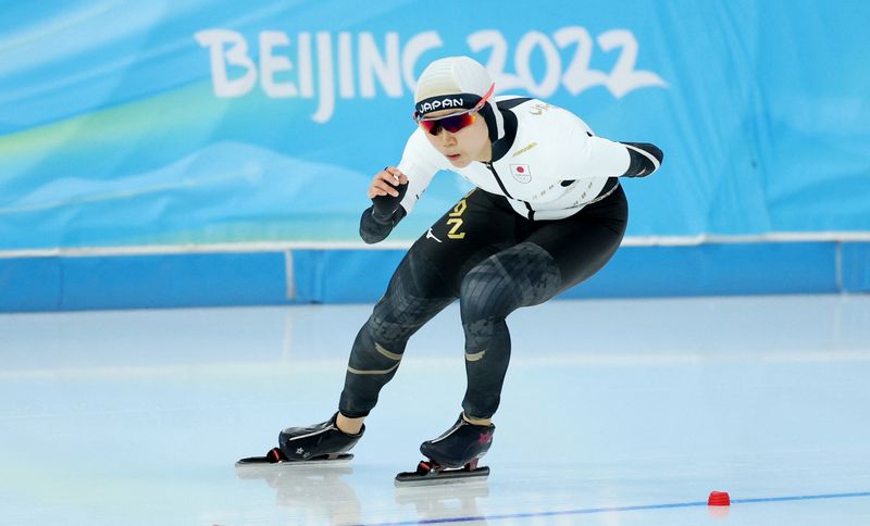 &copy; Reuters. 　北京冬季五輪は５日、スピードスケート女子３０００メートル決勝を行い、高木美帆は４分１秒７７の６位に終わった（２０２２年　ロイター/Phil Noble）