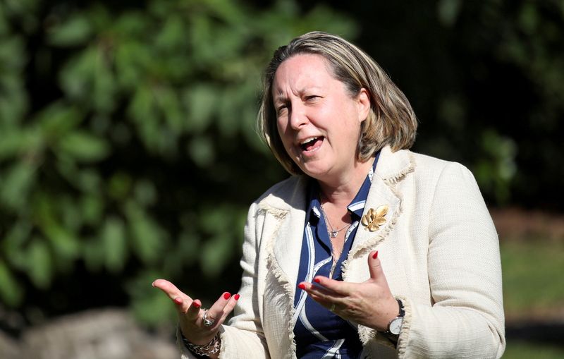 &copy; Reuters. FILE PHOTO: Britain's trade minister Anne-Marie Trevelyan speaks during an interview with Reuters, in Rome, Italy, October 13, 2021. REUTERS/Yara Nardi