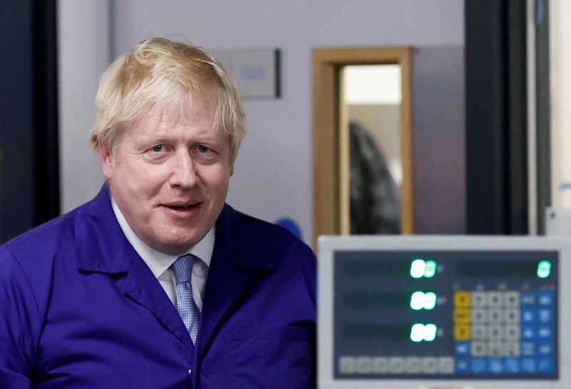 &copy; Reuters. FILE PHOTO: British Prime Minister Boris Johnson visits the technology centre at Hopwood Hall College, in Middleton, Greater Manchester, Britain, February 3, 2022. REUTERS/Jason Cairnduff/Pool