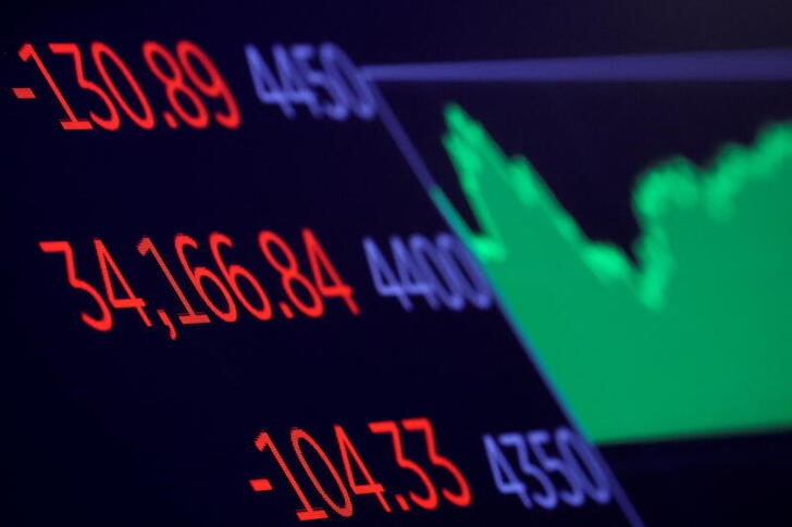 &copy; Reuters. Imagen de archivo de una pantalla mostrando el Promedio Industrial Dow Jones en la Bolsa de Nueva York, EEUU. 26 enero 2022. REUTERS/Brendan McDermid