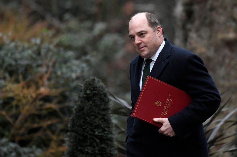 &copy; Reuters. FILE PHOTO: British Defence Secretary Ben Wallace is seen at Downing Street in London, Britain, January 6, 2020. REUTERS/Toby Melville