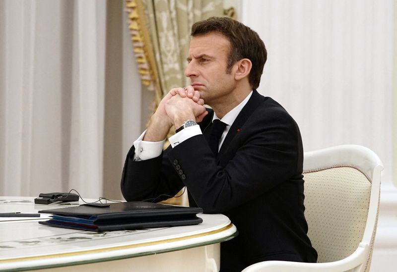 &copy; Reuters. Presidente da França, Emmanuel Macron, em Moscou durante encontro com presidente da Rússia, Vladimir Putin
07/02/2022 Sputnik/Kremlin via REUTERS