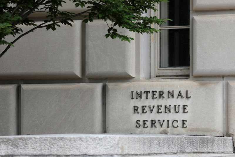 &copy; Reuters. Signage is seen at the headquarters of the Internal Revenue Service (IRS) in Washington, D.C., U.S., May 10, 2021. REUTERS/Andrew Kelly