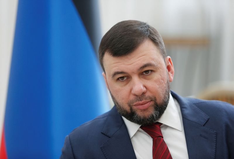 &copy; Reuters. Chefe da autproclamada República Popular de Donetsk, Denis Pushilin, durante entrevista em Donetsk
07/02/2022 REUTERS/Alexander Ermochenko