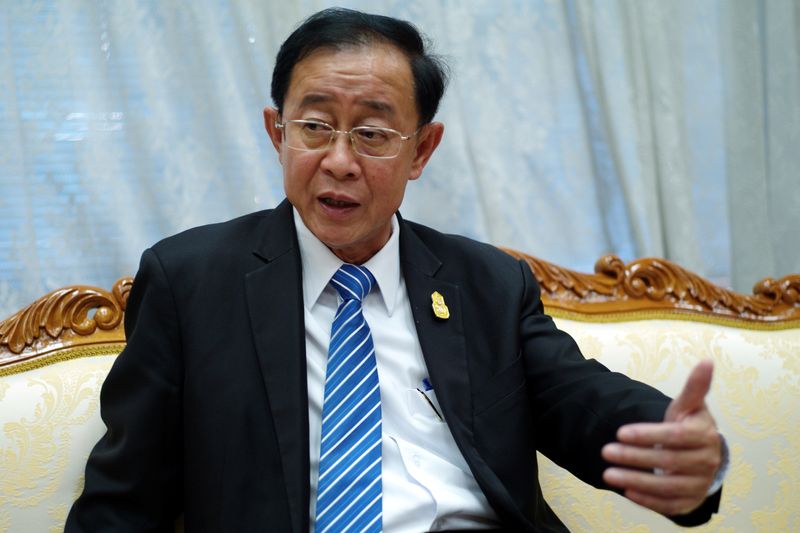 &copy; Reuters. FILE PHOTO: Thailand Transport Minister Arkhom Termpittayapaisith speaks during an interview with Reuters in Bangkok, Thailand, June 25, 2018. REUTERS/Panu Wongcha-um