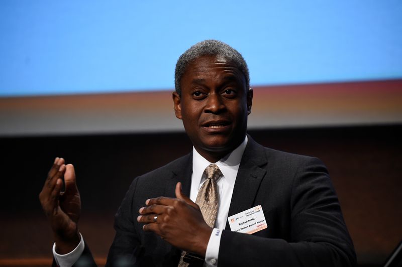 &copy; Reuters. FILE PHOTO - President and Chief Executive Officer of the Federal Reserve Bank of Atlanta Raphael W. Bostic speaks at a European Financial Forum event in Dublin, Ireland February 13, 2019. REUTERS/Clodagh Kilcoyne