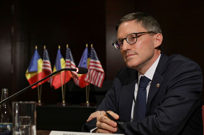 &copy; Reuters. U.S. State Department Counselor Derek Chollet listens while attending a briefing with the Romanian press in Bucharest, Romania, February 9, 2022. Inquam Photos/Octav Ganea via REUTERS ATTENTION EDITORS - THIS IMAGE WAS PROVIDED BY A THIRD PARTY. ROMANIA O