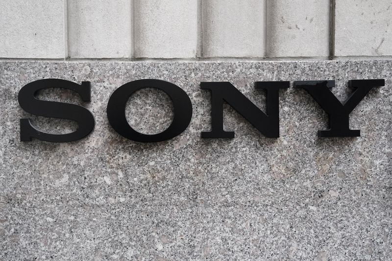 &copy; Reuters. FILE PHOTO: The Sony logo is seen on a building in the Manhattan borough of New York City, New York, U.S., January 16, 2019. REUTERS/Carlo Allegri