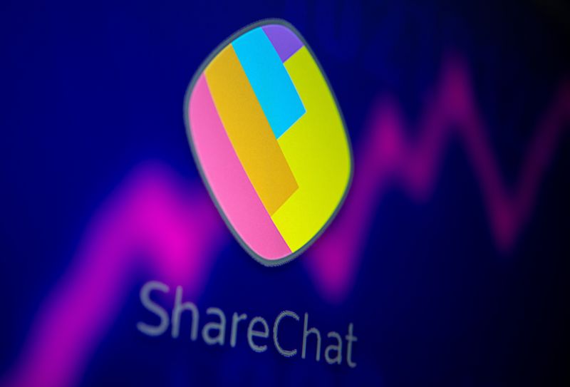 &copy; Reuters. FILE PHOTO: ShareChat and stock graph are displayed in this illustration taken, July 26, 2021. REUTERS/Dado Ruvic