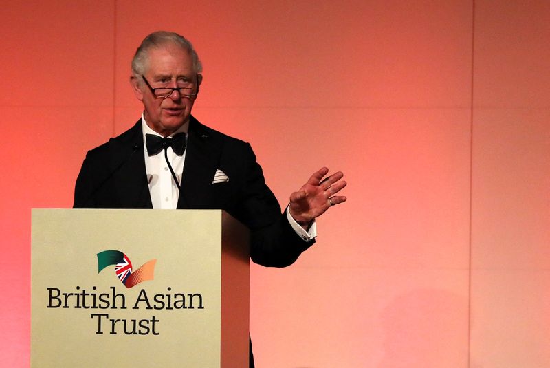 &copy; Reuters. Britain's Prince Charles speaks at a reception to celebrate the British Asian Trust, at The British Museum, in London, Britain, February 9, 2022. Tristan Fewings/Pool via REUTERS