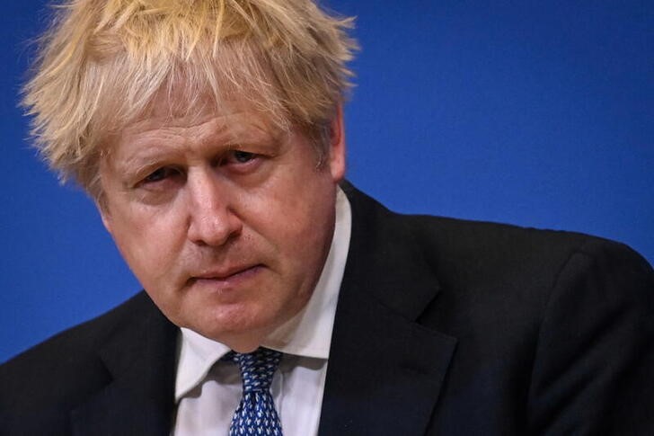 &copy; Reuters. Foto del jueves del Primer Ministro británico Boris Johnson en una rueda de prensa en Bruselas. 
Feb 10, 2022. Daniel Leal/Pool via REUTERS