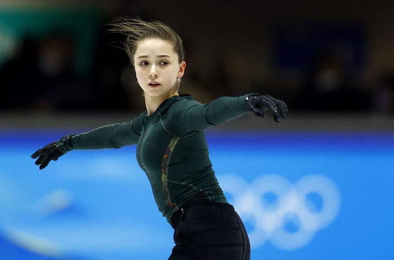 &copy; Reuters. Patinadora russa Kamila Valieva treina durante a Olimpíada de Inverno Pequim 2022
11/02/2022 REUTERS/Evgenia Novozhenina