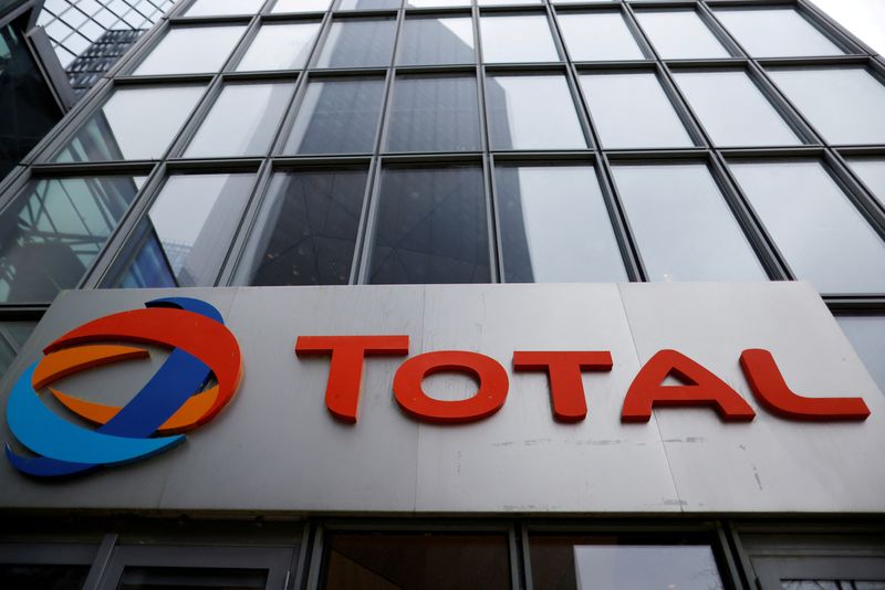 &copy; Reuters. FILE PHOTO: The logo of French oil and gas company Total is seen at La Defense business district in Courbevoie near Paris, France, February 8, 2021. REUTERS/Sarah Meyssonnier