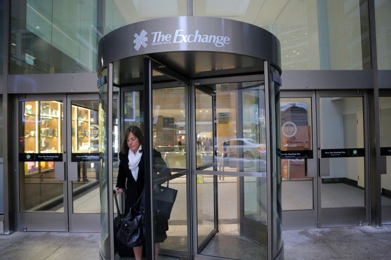 &copy; Reuters. A Toronto Stock Exchange sign adorns a doorway at the Exchange Tower building in Toronto, Ontario, Canada January 23, 2019.   REUTERS/Chris Helgren