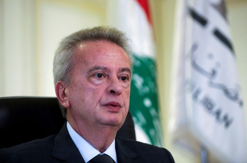 © Reuters. FILE PHOTO: Lebanon's Central Bank Governor Riad Salameh speaks during an interview for Reuters Next conference, in Beirut, Lebanon November 23, 2021. REUTERS/Mohamed Azakir//File Photo
