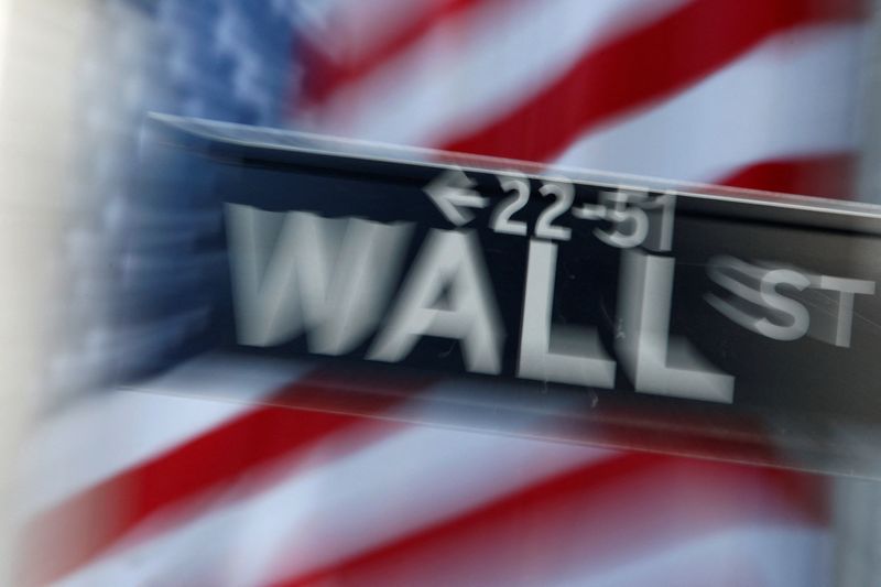 © Reuters. FILE PHOTO: A street sign on Wall Street outside the New York Stock Exchange September 18, 2007.  REUTERS/Brendan McDermid/File Photo