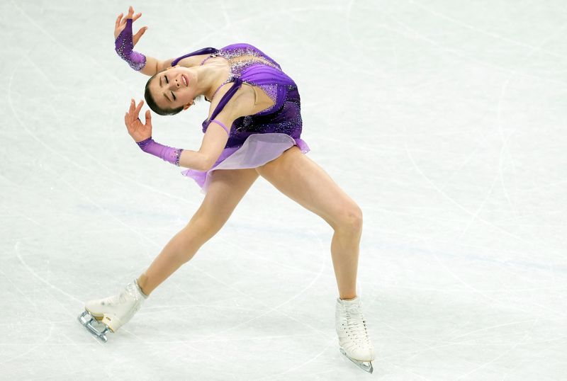 &copy; Reuters. Kamila Valieva compete durante Olimpíada de Inverno Pequim 2022
15/02/2022 REUTERS/Aleksandra Szmigiel