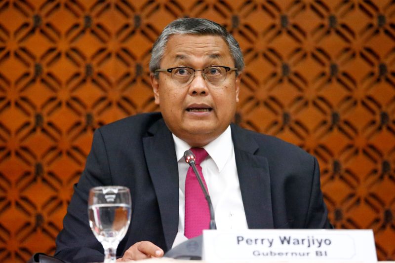 &copy; Reuters. FILE PHOTO: Indonesia's Central Bank Governor Perry Warjiyo speaks during a media briefing at Bank Indonesia headquarters in Jakarta, Indonesia, December 19, 2019. REUTERS/Ajeng Dinar Ulfiana