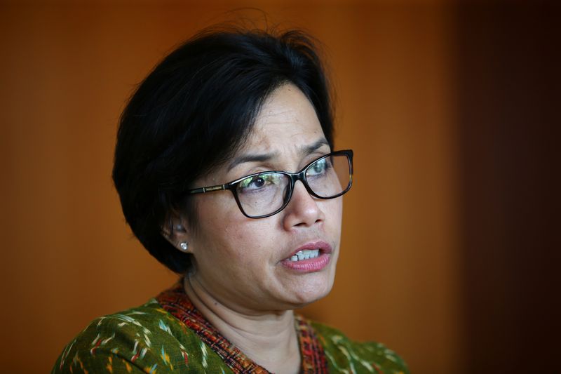 © Reuters. FILE PHOTO: Indonesian Finance Minister Sri Mulyani Indrawati during an interview with Reuters ahead of the G20 summit in Hamburg, Germany, July 6, 2017.        REUTERS/Wolfgang Rattay