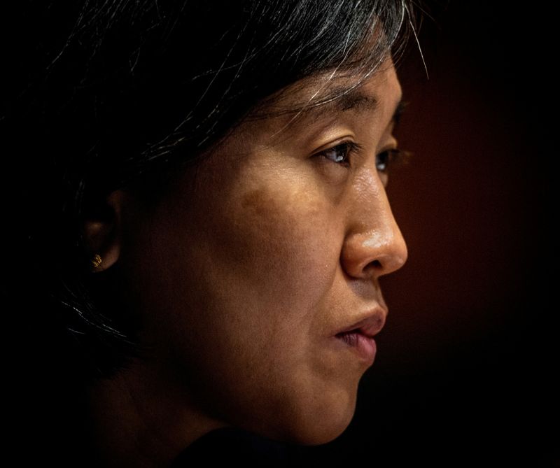 &copy; Reuters. FILE PHOTO: U.S. Trade Representative Katherine Tai testifies before the Senate Appropriations Subcommittee on Commerce, Justice, Science, and Related Agencies during a hearing on the proposed budget for fiscal year 2022 for the Office of the U.S. Trade R