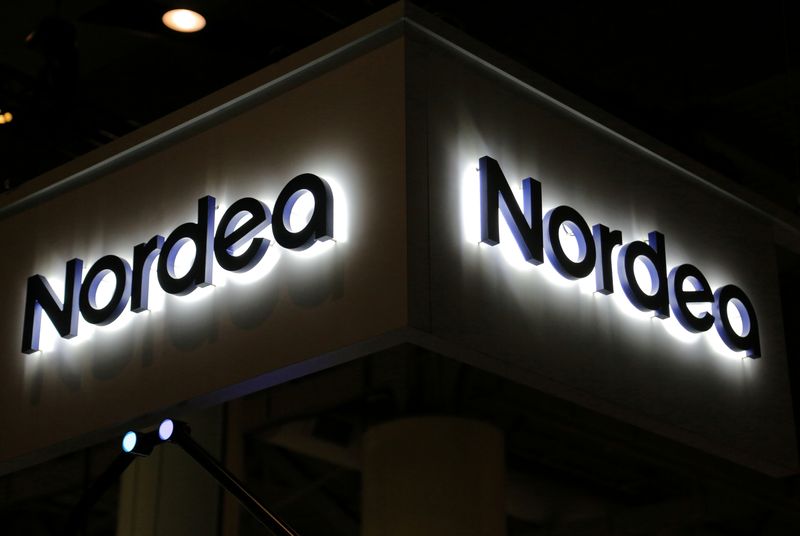 &copy; Reuters. FILE PHOTO: The Nordea Bank AB logo is seen at the SIBOS banking and financial conference in Toronto, Ontario, Canada October 19, 2017. REUTERS/Chris Helgren