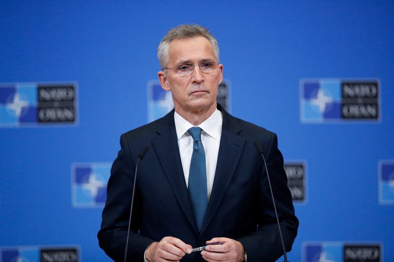&copy; Reuters. NATO Secretary-General Jens Stoltenberg attends a news conference following a NATO Defence Ministers meeting in Brussels, Belgium, February 17, 2022. REUTERS/Johanna Geron