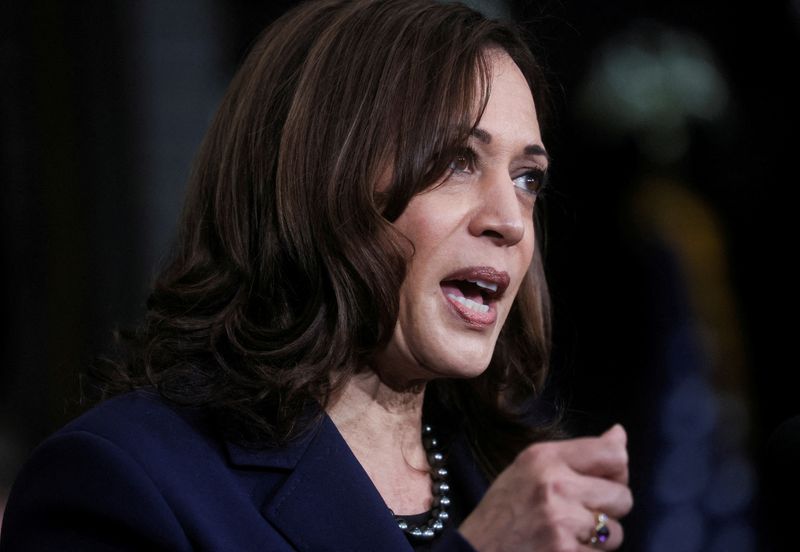 &copy; Reuters. Vice-presidente dos Estados Unidos, Kamala Harris
04/02/2022
REUTERS/Leah Millis