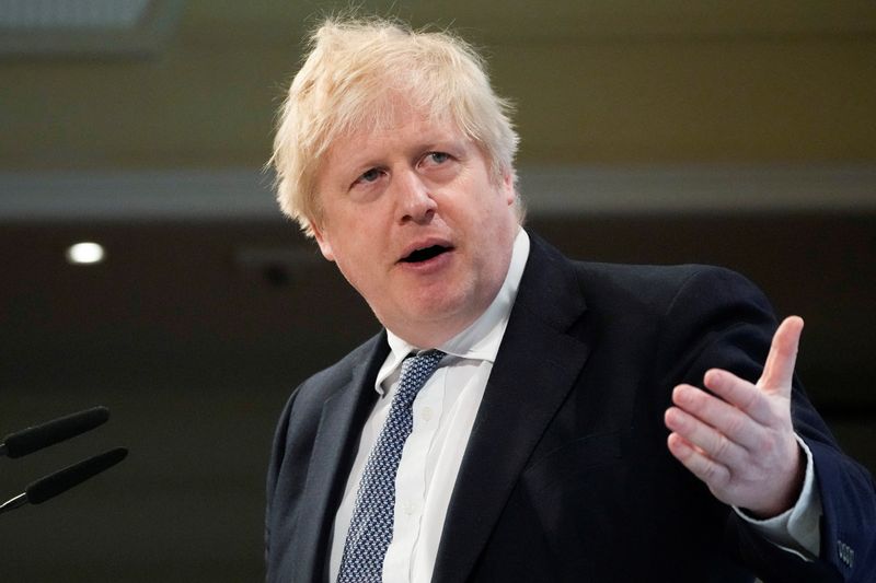 &copy; Reuters. FILE PHOTO: British Prime Minister Boris Johnson speaks during the Munich Security Conference in Munich, Germany, February 19, 2022. Matt Dunham/Pool via REUTERS