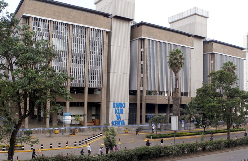 &copy; Reuters. FILE PHOTO: A general view shows the Central Bank of Kenya headquarters building along Haile Selassie Avenue in Nairobi, Kenya November 28, 2018. REUTERS/Njeri Mwangi
