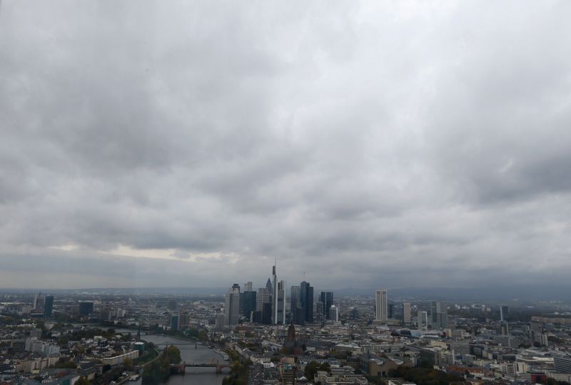 &copy; Reuters. FILE PHOTO - The skyline of the banking district is pictured in Frankfurt, October 21, 2014. The European Central Bank will release the results of Europe's most comprehensive review of its banks' health on October 26.  REUTERS/Ralph Orlowski