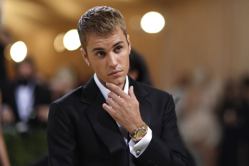 &copy; Reuters. Justin Bieber durante evento no Metrpolitan Museum of Art em Nova York
14/09/2021 REUTERS/Mario Anzuoni