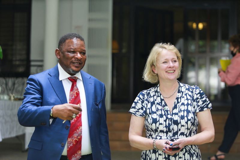 &copy; Reuters. British Minister for Africa Vicky Ford and Nigeria's Minister of State for Power Jedy Agba react during the signing of new investments focusing on jobs and financial autonomy, in Abuja, Nigeria February 21, 2022. REUTERS/Afolabi Sotunde