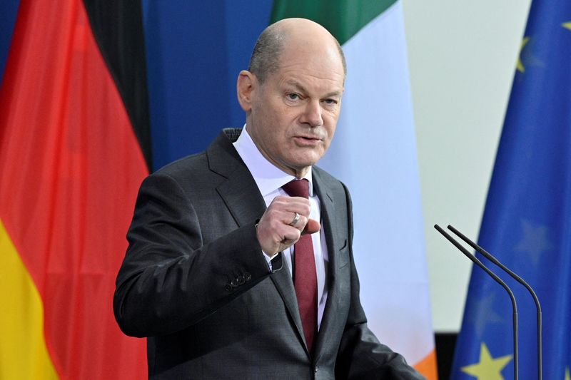 &copy; Reuters. Chanceler da Alemanha, Olaf Scholz, durante entrevista coletiva em Berlim
22/02/2022 John Macdougall/ Pool via REUTERS