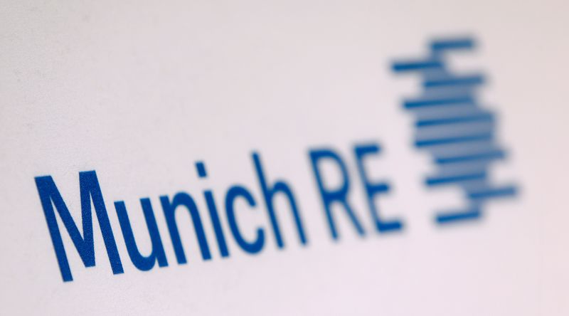 &copy; Reuters. FILE PHOTO: The company logo of German reinsurer Munich Re is seen before the company's annual news conference in Munich, Germany, March 16, 2016.  REUTERS/Michaela Rehle/File Photo                 