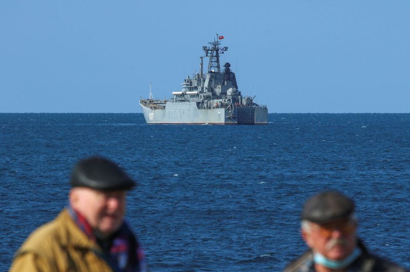 &copy; Reuters. Navio de guerra russo em Sevastopol, na Crimeia
16/02/2022 REUTERS/Alexey Pavlishak