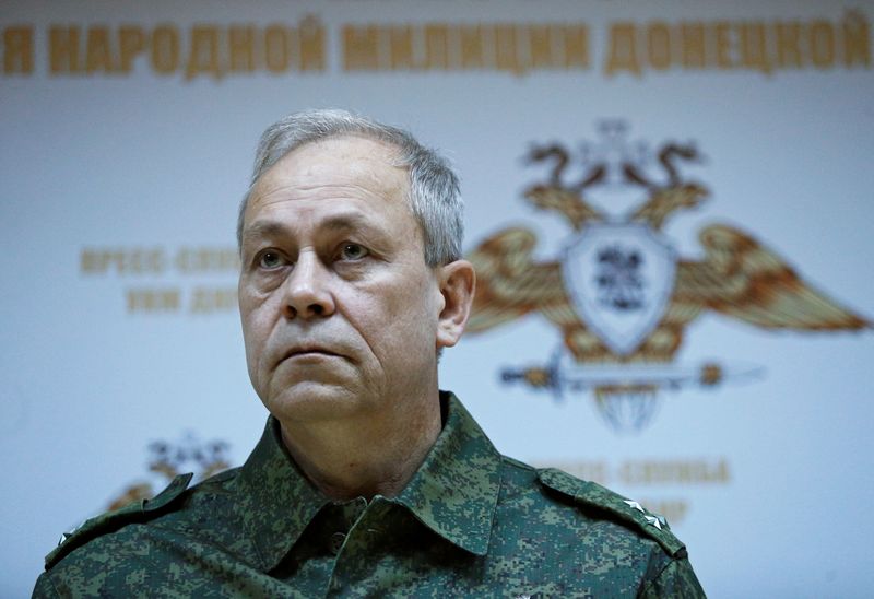 &copy; Reuters. Eduard Basurin, spokesman of the People's Militia of the self-proclaimed Donetsk People's Republic (DNR), attends a news conference in the rebel-controlled city of Donetsk, Ukraine January 21, 2022. REUTERS/Alexander Ermochenko