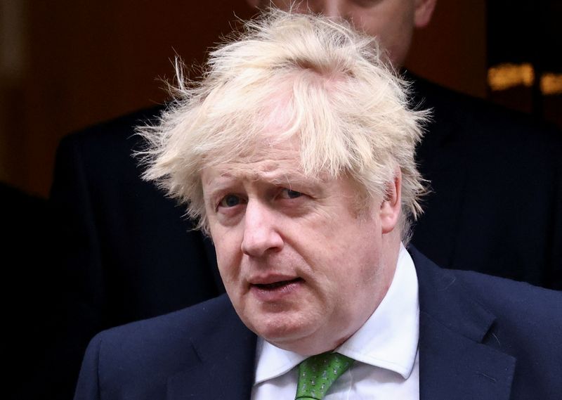 &copy; Reuters. British Prime Minister Boris Johnson leaves Downing Street, in London, Britain February 22, 2022. REUTERS/Henry Nicholls