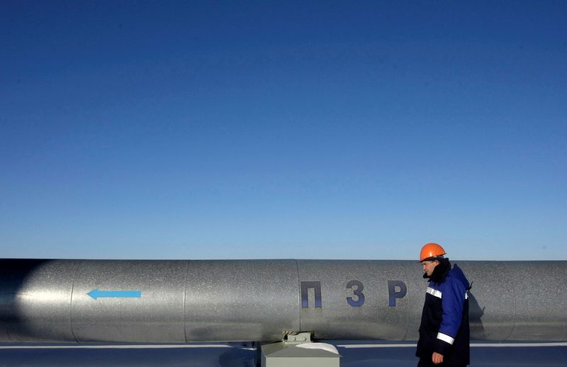 &copy; Reuters. FILE PHOTO: An employee walks at Russian gas export monopoly Gazprom's Sudzha pumping station, January 13, 2009. Little or no Russian gas is flowing to the European Union via Ukraine despite an agreement by Russia to resume supplies on Tuesday, the Europe