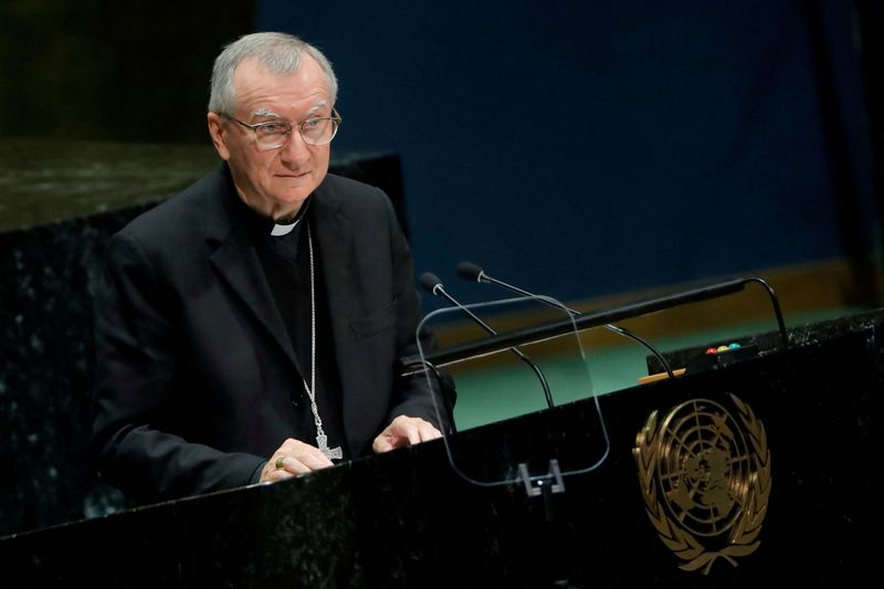 &copy; Reuters. Secretário de Estado da Santa Sé, cardeal Pietro Parolin, discursa na ONU em Nova York
28/09/2019 REUTERS/Brendan McDermid