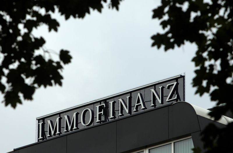 &copy; Reuters. FILE PHOTO: The logo of Austrian real estate group Immofinanz is pictured on top of the company's headquarters building in Vienna August 13, 2010.  REUTERS/Heinz-Peter Bader/File Photo