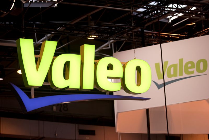 &copy; Reuters. FILE PHOTO: The logo of Valeo is pictured during the Viva Tech start-up and technology summit in Paris, France, May 25, 2018. REUTERS/Charles Platiau