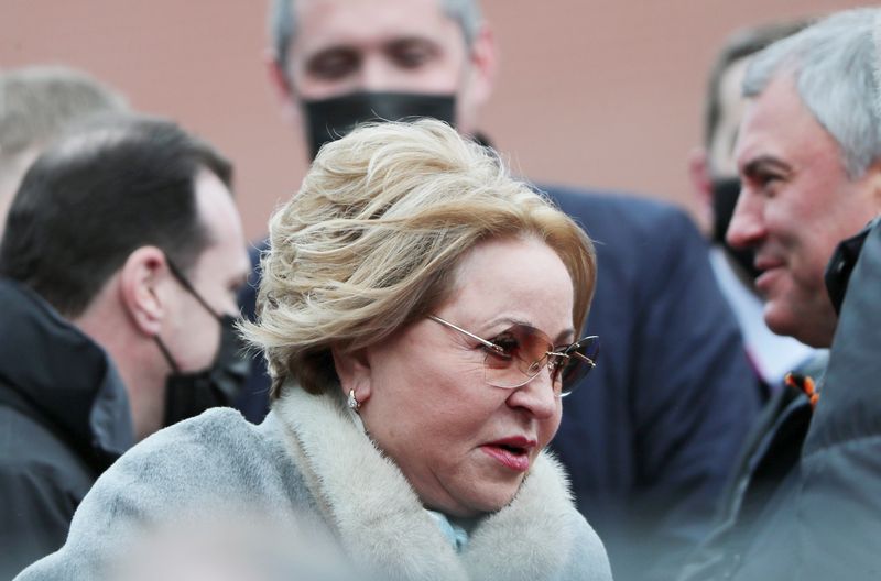 &copy; Reuters. صورة من أرشيف رويترز لفالنتينا ماتفينكو رئيسة مجلس الاتحاد الروسي.