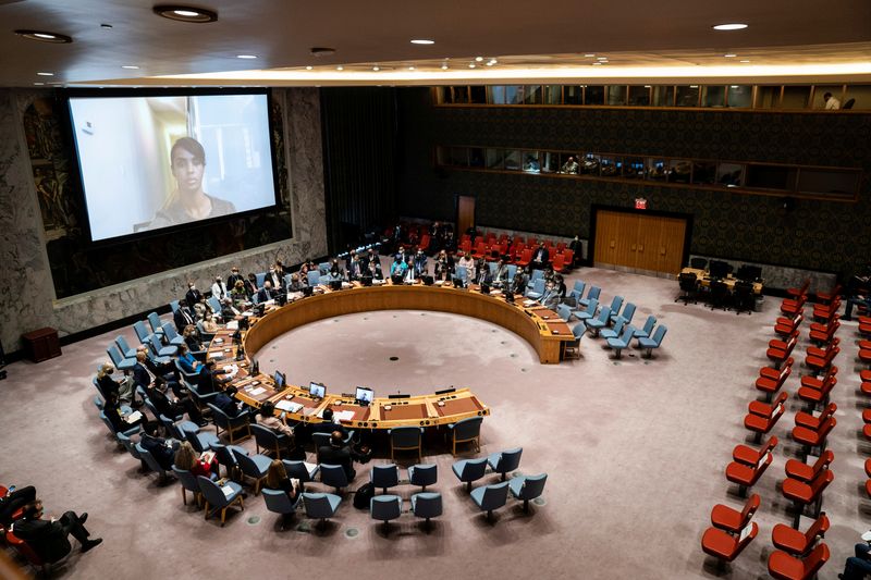 &copy; Reuters. مشهد لجلسة لمجلس الأمن في نيويورك يوم 23 سبتمبر أيلول 2021. صورة لرويترز من ممثل لوكالات الأنباء.