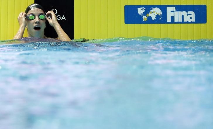 &copy; Reuters. 　国際水泳連盟（ＦＩＮＡ）は２７日、ロシアのウクライナ侵攻を受けて、８月にロシアのカザンで行われる予定だった世界ジュニア選手権を中止すると発表した。韓国の光州広域市で２０