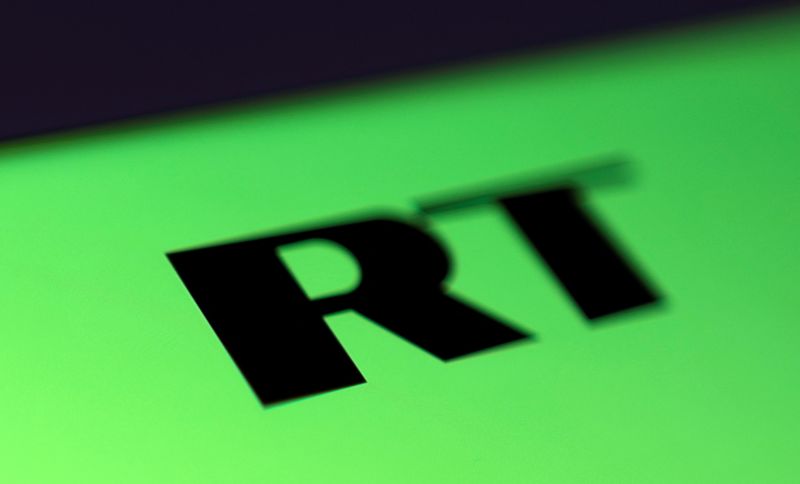&copy; Reuters. Russia Today (RT) logo is seen in this illustration picture taken February 26, 2022. REUTERS/Dado Ruvic/Illustration