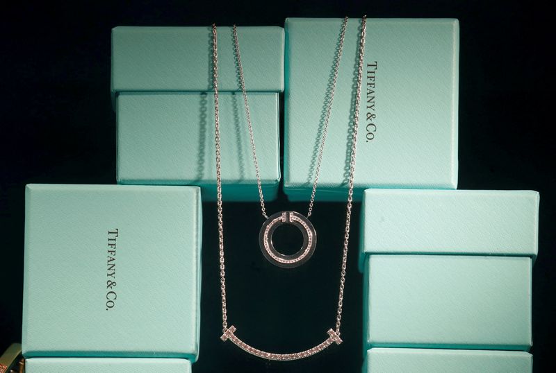 &copy; Reuters. Tiffany & Co. jewelry is displayed in a store in Paris, France, November 25, 2019. REUTERS/Gonzalo Fuentes/File Photo