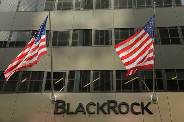 &copy; Reuters. A sign for BlackRock Inc hangs above their building in New York U.S., July 16, 2018. REUTERS/Lucas Jackson